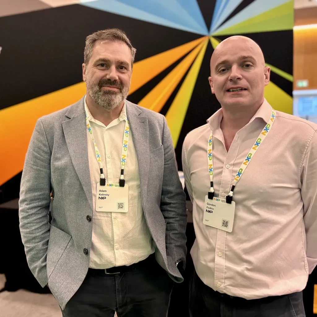 Gordon Padkin, Regional Sales Director EMEA North & East, and Adam Kalinsky, Regional Sales Manager Nordic at NXP event